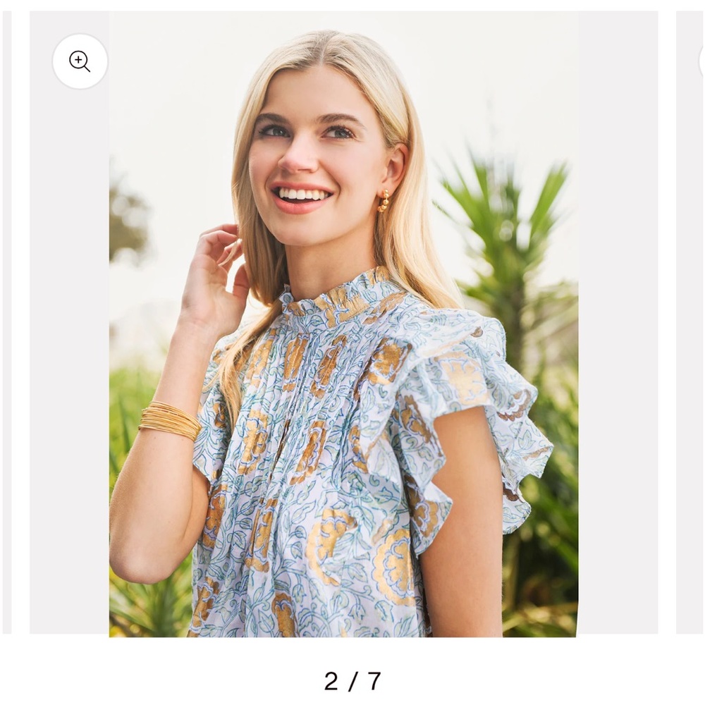 Oliphant pintuck ruffle top - new but no tags